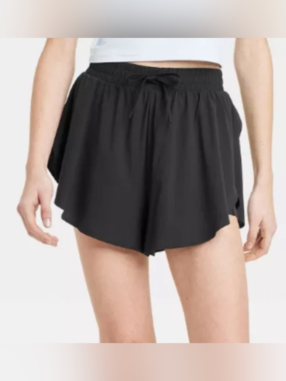 NEW All In Motion Women's High Rise Black Flutter Shorts Size Medium